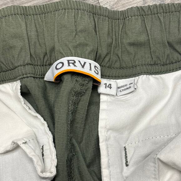 Orvis Olive Green Womens 14 Stretch Ripstop Tapered Cargo Jogger Outdoor Pants - Picture 4 of 12